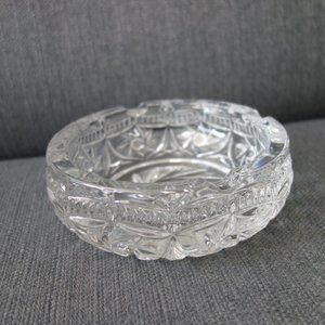 Vintage Fancy Glass Heavy Ash Tray